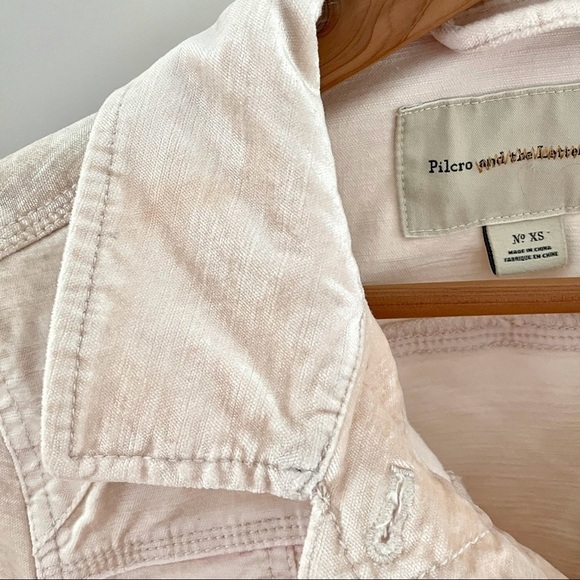 Anthropologie Pilcro & The Letterpress Pink Button Up Velvet Jacket XS - Picture 13 of 14